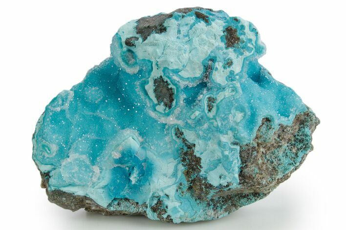 Stunning Druzy Quartz on Chrysocolla - DR Congo #347445